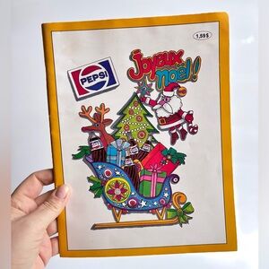 Rare Vintage Pepsi 7UP Joyeux Noël Coloring Book 1987 Multilingual Canada